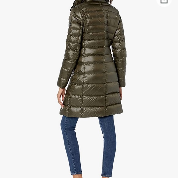 Andrew Marc, Gayle Luxe Fox Fur Trim Hooded Down Jacket Forest Olive XS $476 - Picture 4 of 5